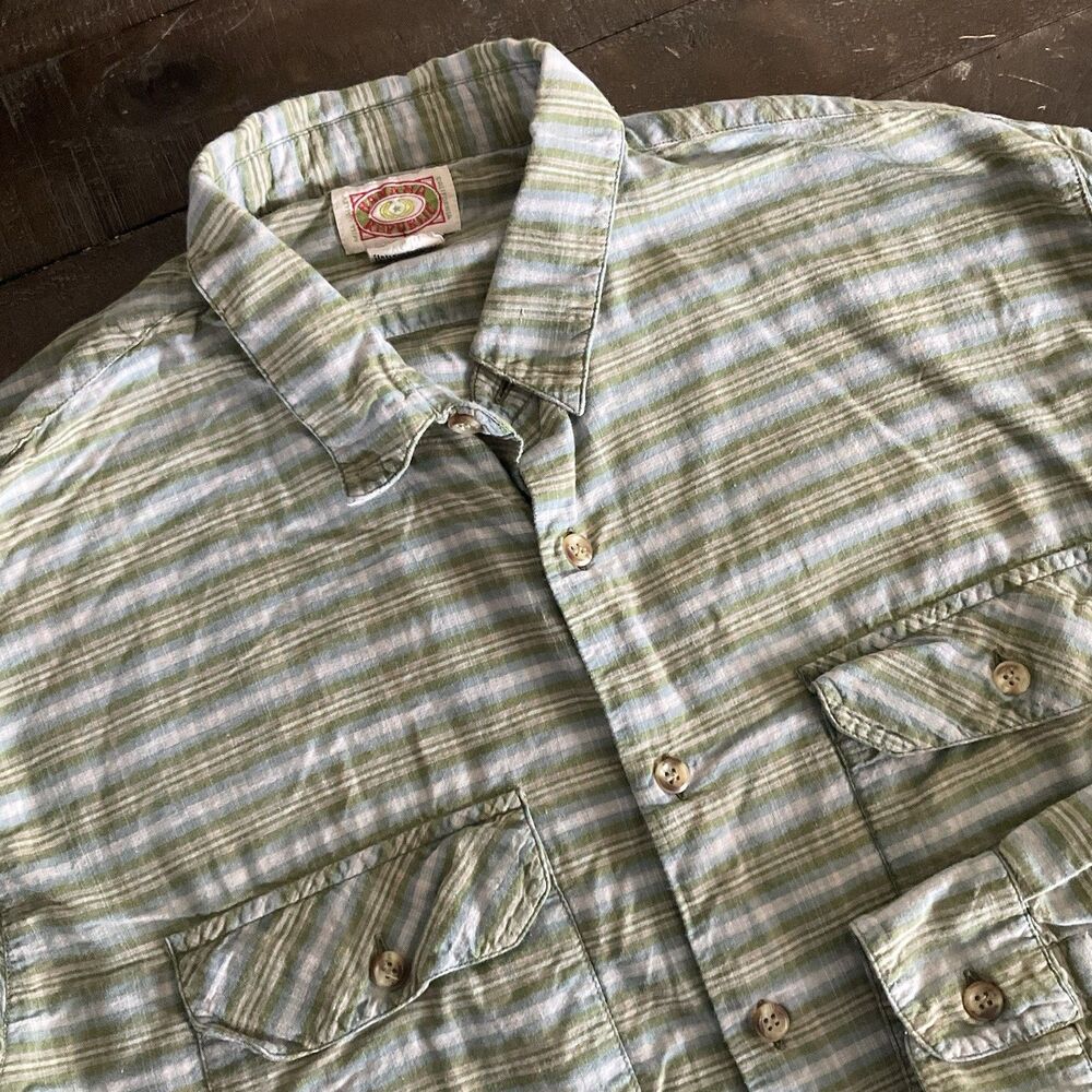 Vintage Banana Republic Shirt Men Medium Large Plaid Cotton Long Sleeve Casual
